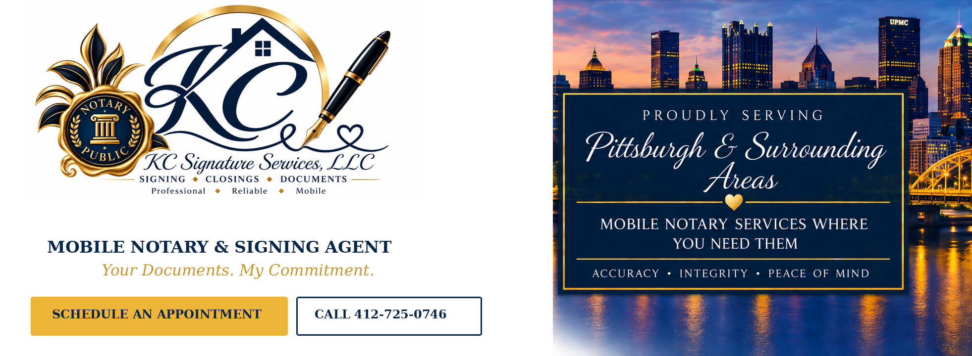 KC Signature Services, LLC — Mobile Notary and Signing Agent serving Pittsburgh and surrounding areas